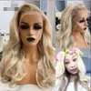 Ishow Brazilian 13*1 Part 13x4 Transparent Lace Front Wig Body Wave Yellow Green Human Hair Wigs Brown Ginger Blonde Blue Purple Ombre Color for Women 8-26 inch Peruvian