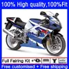 Spritzguss-Verkleidungen für Suzuki Weiß Blau GSXR1000 GSX-R1000 K3 2003–2004 Karosserie 25 Nr. 27 GSXR 1000 CC 1000CC 2003 2004 GSXR-1000 03 04 Motorrad-OEM-Karosserien