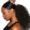 Cabelo humano de extensões de rabo de cavalo mulher Kinky Curly Craystring Clipe em Brazilian Remy Bonytails para mulheres negras