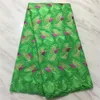 5Yards/Lot Top Sale Green African Cotton Fabric Polyester Embroidery Swiss Voile Lace Match Rhinestones For Dressing PL15114