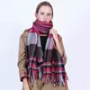 2021 Winter Scarf Women Rainbow Woven Lattice Scarves Lady Thicken Warm Soft Shawls Wraps Female Colored Wool Long