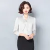 Koreaanse zijde vrouwen blouses vrouw satijnen shirt elegante lange mouw solide plus size blusas mujer de moda 210531