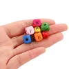 Other 50-100Pcs Mixed Color Square Wooden Beads Alphabet Letter Spacer Loose For DIY Bracelet Jewelry Making Accessories Rita22