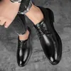 Мужские формальные туфли зашнуруют натуральные кожаные кожаные коричневые коричневые одежды обувь мужские офисные элегантные классические Sapato Oxfords