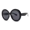 Gafas de sol redondas de moda con marco grande para mujer, diseño de marca, estilo callejero, gafas de sol UV400 de alta calidad con caja y estuches
