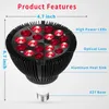 LED Bulbs 54W Red Leds Lights Reds 660nm and Near Infrared 850nm Light Therapy Bulbss for Skin Pain Relief