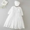 Détail né Bébé Filles Baptême Blanc Princesse Robe Infantile D'anniversaire Costumes Mignon Dentelle De Mariage Vêtements 6130BB 210610