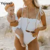 Yojoceli Cute Bow Shirred Body Women Foral Drukuj Krótkie bombki bikini 210609