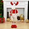 Stor storlek Jul Dolls Retractable Santa Claus Snowman Elk Toys Xmas Figurines Gåva till barn Röd träd prydnad 211018