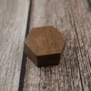 Zwarte walnoot hout ring dozen bruiloft valentijnsdag geschenk wrap diy lege snijwerk handgemaakte sieraden doos creatieve ketting oorbellen opslag