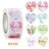 Heart-shaped Thank You Sticker Love Scrapbook Paper Sticker Holiday Birthday Gift Decoration Sealing Label