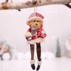 Newchristmasの装飾クリスマスツリーの装飾品人形サンタクロースエルク格子縞ぶら下げレッグペンダントLLF11659