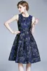 Elegant designer kvinnor klänning kvinna höst lyx sexig jacquard klänning vintage a-line party robe kvinnlig tank klänningar vestidos 210525
