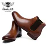 DESAI Wedding Gentleman Scarpe in vera pelle di alta qualità Stivali da uomo Chelsea Fashion For Men Marrone Nero 211217