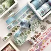 8 stks / set Groene bladeren Cactus Journal Washi Tape Set Adhesive Tape DIY Scrapbooking Sticker Label Masking Tapes Supplies 2016 JKKD2103