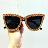 Occhiali da sole da donna in cristallo nero Cat Eye Occhiali da sole vintage di lusso per donna Oversize Fashion Shade Gafas UV400