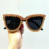 Óculos de Sol Feminino Cristal Preto Olho de Gato Vintage Luxo Óculos de Sol Para Mulher Oversize Moda Sombra Gafas UV400