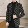 Men039s Wolle Mischungen Korea Winter Jacke Mantel Windjacke Kurze Casual Business Plaid Gedruckt Mann Kleid Männer S4XL2549417