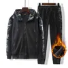 Sportswear Men Set Warm Thick Hooded Jacket+pants 2pc Sets Cashmere Hoodies Zipper Mens Tracksuits Sports Suit Plus Size 8xl 9xl 211222