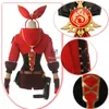 Rolecos Game Genshin Impact Amber Cosplay Kostuum Dames Rode Comtume Halloween Top Pant Uniform Volledige Set Y0913