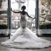 Plus Size African Wedding Dress Mermaid 2022 Lace Bridal Gowns Spaghetti Straps White Long Vestido De Novia Robe De Mariée