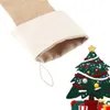 6pcs / set calzini natalizi Grandi calze da imballaggio Juta Xmas Stocking Pianura da camino decorazione da tavolo decorazione del partito 211021