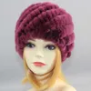 Invierno Mujeres Rex Conejo Sombreros de piel Lindas Damas Gorros cálidos 100% Sombrero de piel natural Tocado de moda 211119