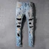 2022 Fashion Skinny mens Luxury Designer Denim Jean Holes Trousers Biker Pants 523 jeans size 28-40189I