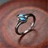 Обручальные кольца Серебряное кольцо классическое модное асимметричное мозаичное синий опал