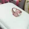 Cluster-Ringe, 100 % natürlicher und echter rosa Opal-Ring, 925er-Sterlingsilber, feiner handgefertigter Schmuck