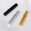 5ml Mini Glass Perfume Bottle Aluminium Spray Atomizer Flaskor Exempel Tomguld Silver Svart Glasögon Flaskor 100 st / Motor När Större Antal Stödlogo Skräddarsy