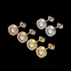 2021 Not Fade Top Quality CZ Stone Stainless Steel Earrings Gold Color Extravagant Ear Studs For Women Jewelry Wholesale