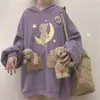 Harajuku Lolita Bear Baby Graphic Bluza Kobiety Kawaii Ubrania Wiosna Oversized Luźne Grube Bluzy Long Tops Schoolgirl 201212
