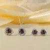 Äkta sötvattenuppsättningar för kvinnor bröllopsfest halsband hängsmycke stud pärla örhängen fin smycken set gåva