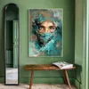 Paintings Abstract Woman Portrait With Green Veil Canvas Painting Poster And Prints Watercolor Wall Art Pictures Living Room Home 3420949