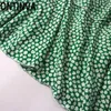 Vestidos de verão das mulheres meninas cute verde impresso floral espaguete cinta algodão mini comprimento praia boêmio vestido 210527