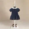 2020新しいファッション赤ちゃんガールズ夏かわいいドレスウェビングパターン印刷新生児半袖幼児ガールズドレスQ0716