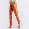 Luxury Silk Runway Fetish Shoes Woman Plus Size 35-45 Extreme Long Botas Mujer Sexy Thin High Heels Rihanna Crotch Waist Thigh High Boots