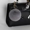 Rabbit Fur Ball Pluszowy Fuzzy Futro Klucz Łańcuch Pom Pom Keychain Samochód Torba Brelok Key Breloczkowy Wisiorek Biżuteria Party Prezent 20 SZTUK W-00683