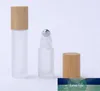 12PCS 5ML 10ML Natural Bamboo Lid/Cap Thick Clear Glass Essential Oil Roll On Bottle Metal Roller Ball for Perfume Aromatherapy