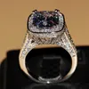 Size 511 Luxury Jewelry 8CT Big Stone White sapphire 14kt white gold filled GF Simulated Diamond Wedding Engagement Band Ring lov1214553