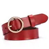 Belts 2022 Leather For Women Fashion Jeans Classic Retro Simple Round Buckle Female Pin Denim Dress Sword Goth