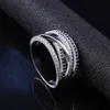 Huitan New Ethnic Style Women Finger Rings with Blackwhite Stone Micro Paved Surprise Gift for Women Trendy Jewelry Rings Q4829577