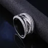 Huitan Nuovo stile etnico Rings da donna con dono a sorpresa micro pavimentata in pietra blackwhite per donne anelli di gioielleria alla moda Q5230047