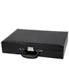 Titta på lådor Fall 24 Grid Black Alligator Leather Suitcase Case Display Storage Box Bracket Clock246R
