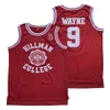 Mann Basketball 9 Dwayne Wayne A Different World Hillman College Theater Filmtrikots Rot Weiß Russland CCCP 15 Arvydas Sabonis Vintage genähtes Trikot