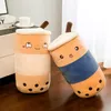 50cm Cute Bubble Tea Cup Shaped Pillow Stuffed Plush Soft Reallife Food Milk Tea Sofa Cushion Funny Toys for Kids Girls Decor6259668