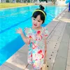 2020 Lato Baby Girls Dress Moda Koreański Rękawisko Princess Dress Cotton Toddler Dzieci Sukienki 2 3 4 5 6 lat Dress Dress Q0716