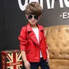 2-12 anni Ragazze giacca in ecopelle Bambini PU Cappotto manica lunga Zip Cintura Locomotiva Elegante Teen Bambini Ragazzi 211204