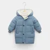 Thicken Warm Kids Down Jas Winter Baby Hooded Parkas Lange Versie Kinderen Donsjack Parka Jas Bovenkleding Kinderkleding 2-10Y 211111